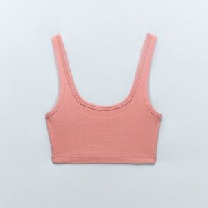 Pink Zara Washed Effect Crop Top